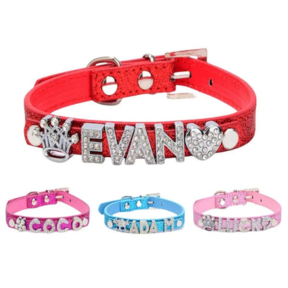 Personalized Id Dog Collars Rhinestone