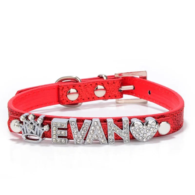 Personalized Id Dog Collars Rhinestone