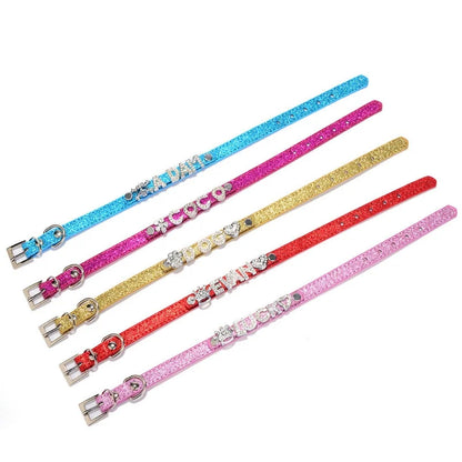 Personalized Id Dog Collars Rhinestone