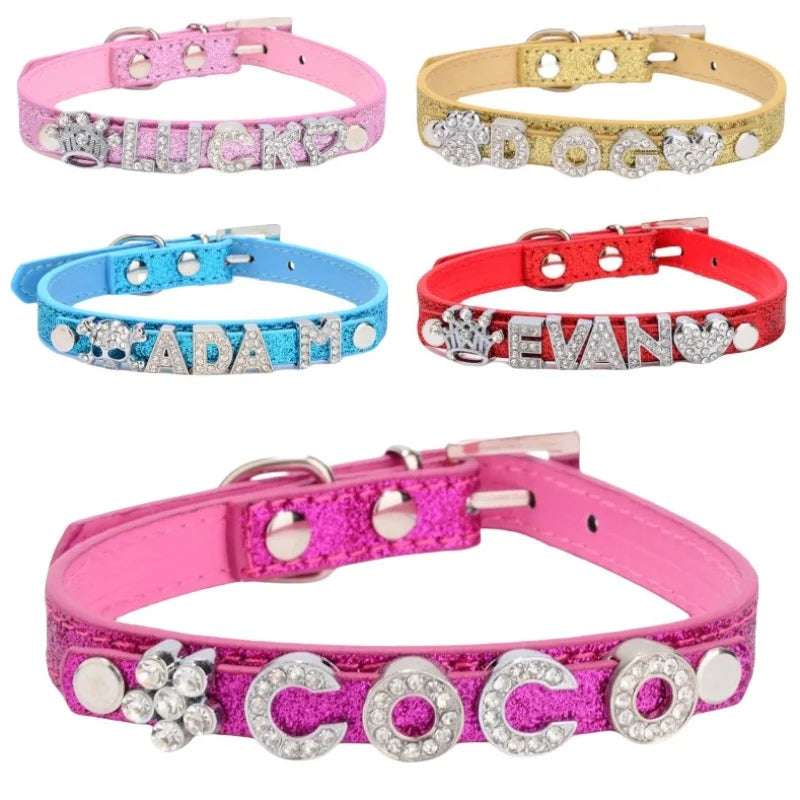 Personalized Id Dog Collars Rhinestone