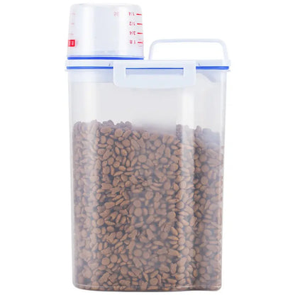 1.5kg/2kg Dog Cat Food Pail Plastic Storage Tank