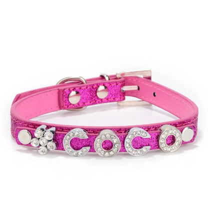 Personalized Id Dog Collars Rhinestone