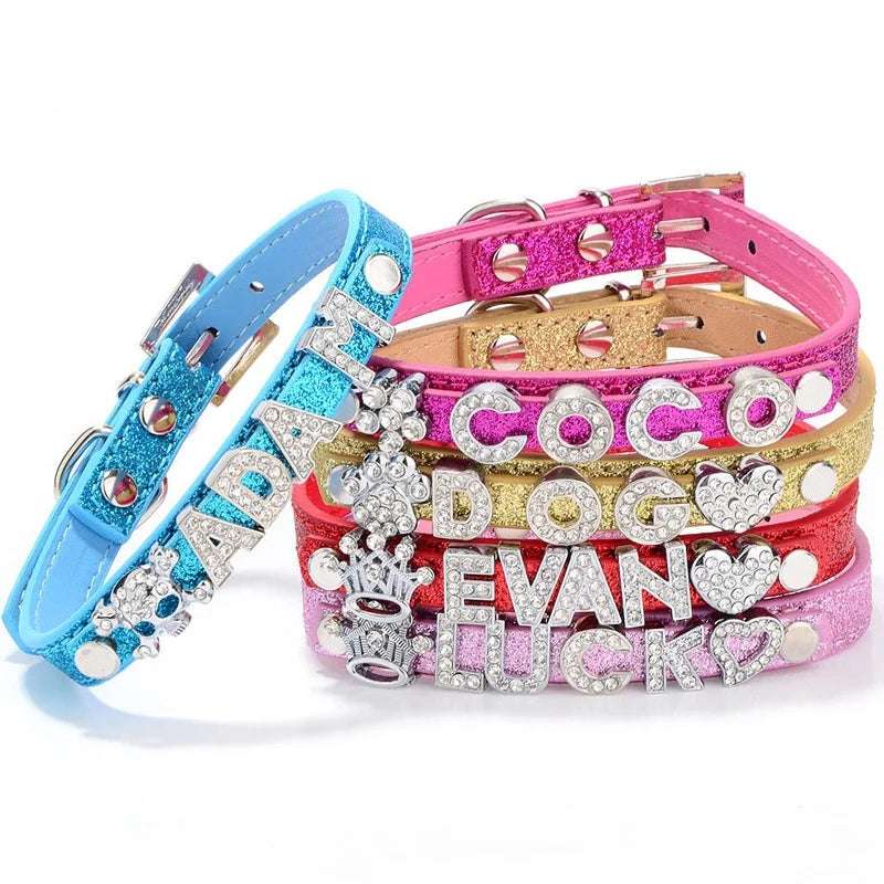 Personalized Id Dog Collars Rhinestone