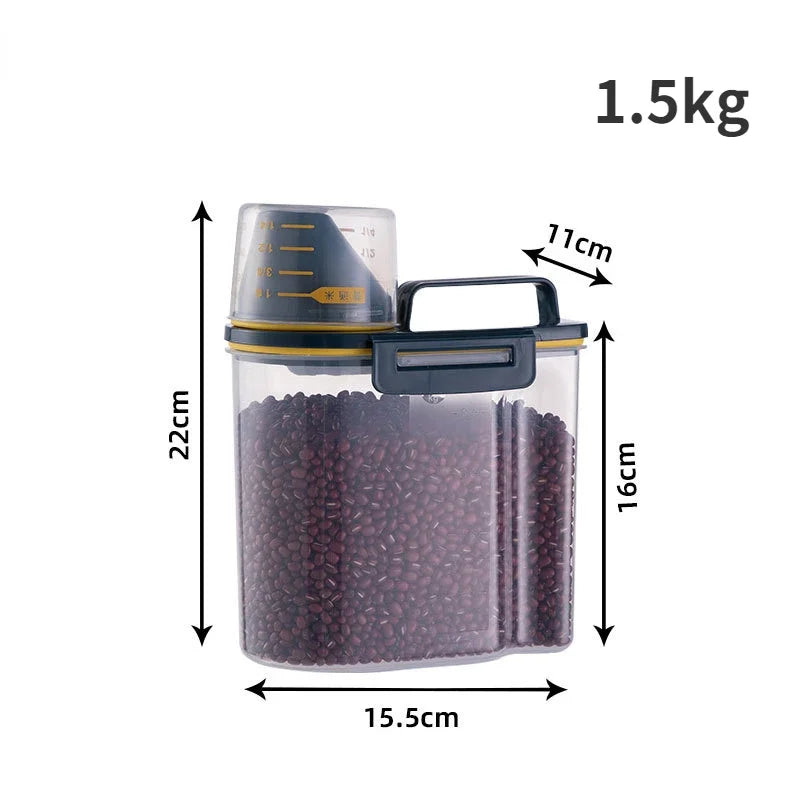 1.5kg/2kg Dog Cat Food Pail Plastic Storage Tank